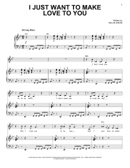 page one of I Just Want To Make Love To You (Piano & Vocal)