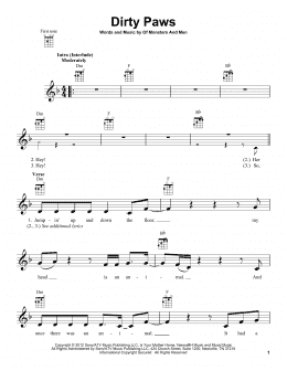 page one of Dirty Paws (Ukulele)