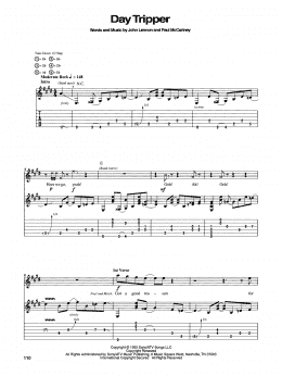 page one of Day Tripper (Guitar Tab)