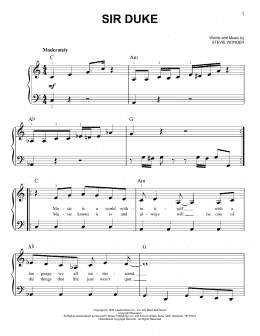 page one of Sir Duke (Easy Piano)