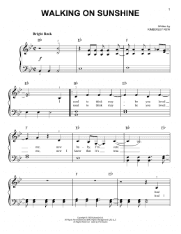 page one of Walking On Sunshine (Easy Piano)