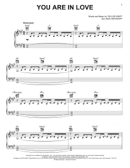 page one of You Are In Love (Piano, Vocal & Guitar Chords (Right-Hand Melody))