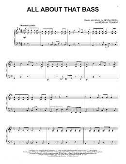 page one of All About That Bass (Piano Solo)