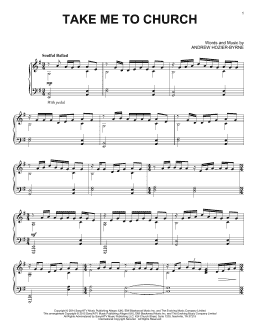 page one of Take Me To Church (Piano Solo)