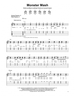 page one of Monster Mash (Easy Guitar Tab)