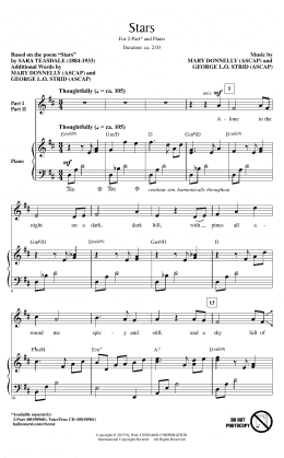 page one of Stars (2-Part Choir)