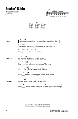 page one of Rockin' Robin (Guitar Chords/Lyrics)