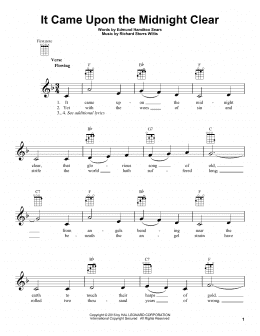 page one of It Came Upon The Midnight Clear (Ukulele)