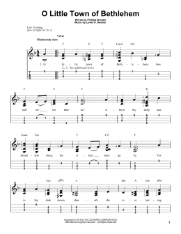 page one of O Little Town Of Bethlehem (Easy Ukulele Tab)