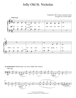 page one of Jolly Old St. Nicholas (Educational Piano)