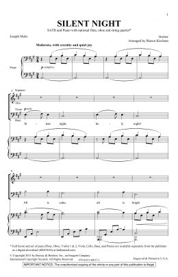 page one of Silent Night (SATB Choir)