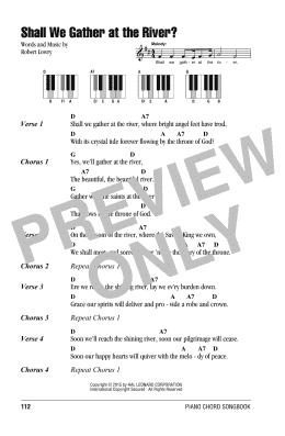 page one of Shall We Gather At The River? (Piano Chords/Lyrics)