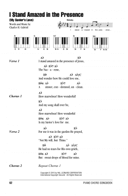 page one of I Stand Amazed In The Presence (My Savior's Love) (Piano Chords/Lyrics)