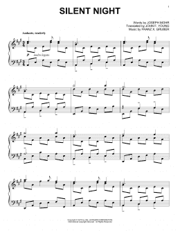 page one of Silent Night (Piano Solo)