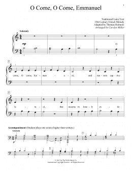 page one of O Come, O Come, Emmanuel (Educational Piano)