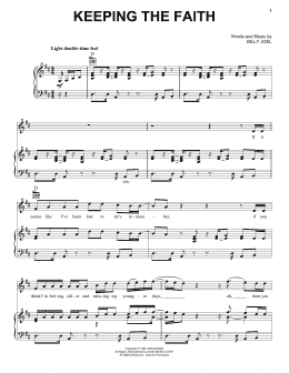 page one of Keeping The Faith (Piano, Vocal & Guitar Chords (Right-Hand Melody))