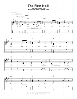 page one of The First Noel (Easy Ukulele Tab)