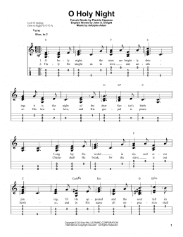 page one of O Holy Night (Easy Ukulele Tab)