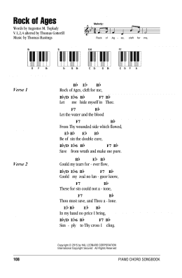 page one of Rock Of Ages (Piano Chords/Lyrics)