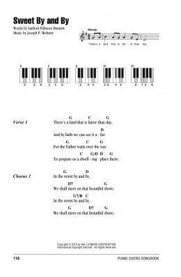 page one of Sweet By And By (Piano Chords/Lyrics)