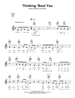 page one of Thinking 'Bout You (Ukulele)