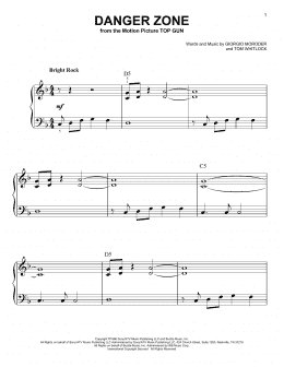 page one of Danger Zone (Very Easy Piano)