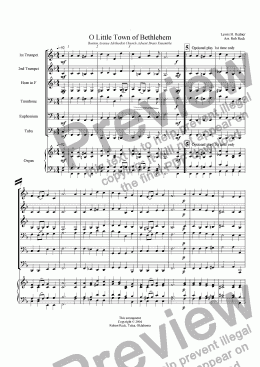 page one of O Little Town of Bethlehem (Brass and/or Organ