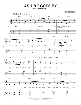 page one of As Time Goes By (Very Easy Piano)