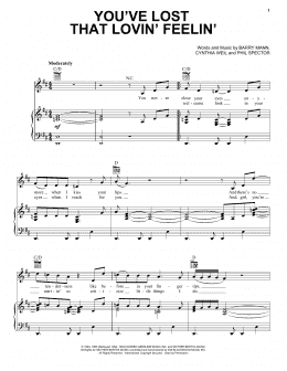 page one of You've Lost That Lovin' Feelin' (Piano, Vocal & Guitar Chords (Right-Hand Melody))