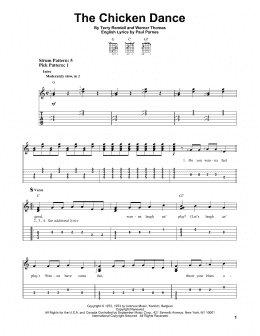 page one of The Chicken Dance (Easy Guitar Tab)