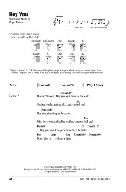 page one of Hey You (Guitar Chords/Lyrics)