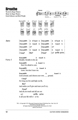 page one of Breathe (Guitar Chords/Lyrics)