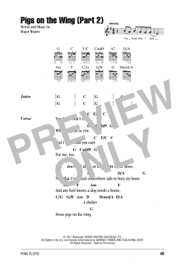 page one of Pigs On The Wing (Part 2) (Guitar Chords/Lyrics)