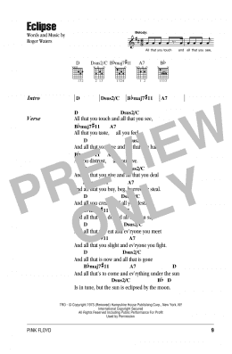 page one of Eclipse (Guitar Chords/Lyrics)