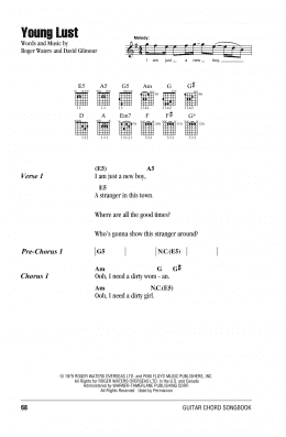 page one of Young Lust (Guitar Chords/Lyrics)