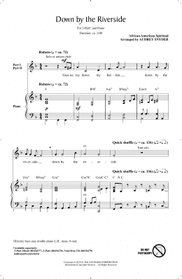 page one of Down By The Riverside (2-Part Choir)