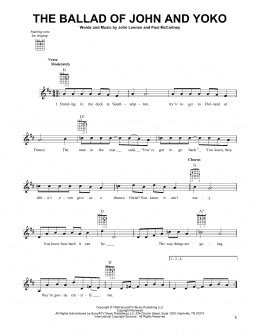 page one of The Ballad Of John And Yoko (Easy Guitar)