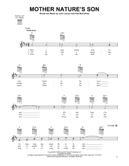 page one of Mother Nature's Son (Easy Guitar)