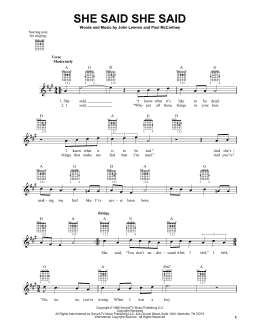 page one of She Said She Said (Easy Guitar)