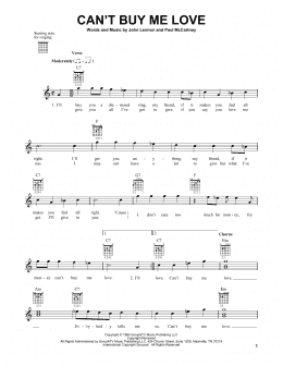 page one of Can't Buy Me Love (Easy Guitar)