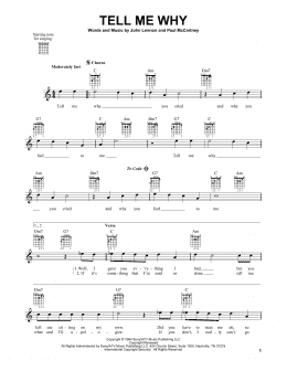 page one of Tell Me Why (Easy Guitar)