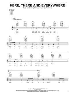 page one of Here, There And Everywhere (Easy Guitar)