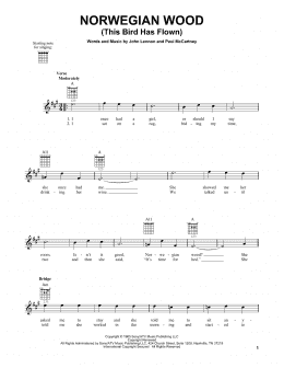 page one of Norwegian Wood (This Bird Has Flown) (Easy Guitar)