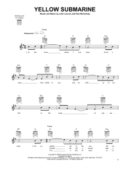 page one of Yellow Submarine (Easy Guitar)