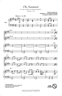 page one of Oh! Susanna (2-Part Choir)