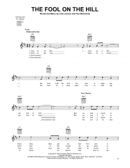 page one of The Fool On The Hill (Easy Guitar)