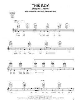 page one of This Boy (Ringo's Theme) (Easy Guitar)