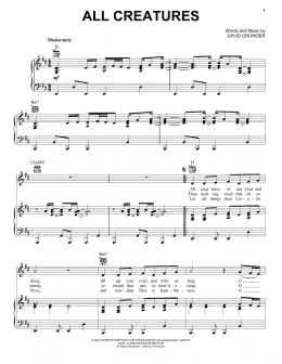 page one of All Creatures Of Our God And King (Piano, Vocal & Guitar Chords (Right-Hand Melody))