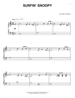 page one of Surfin' Snoopy (Easy Piano)