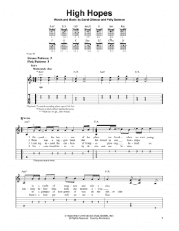 page one of High Hopes (Easy Guitar Tab)